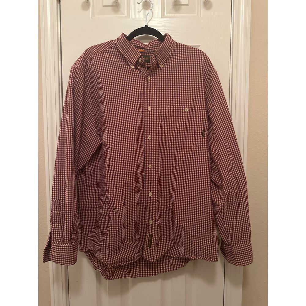 Men's Red Timberland Button Up XL